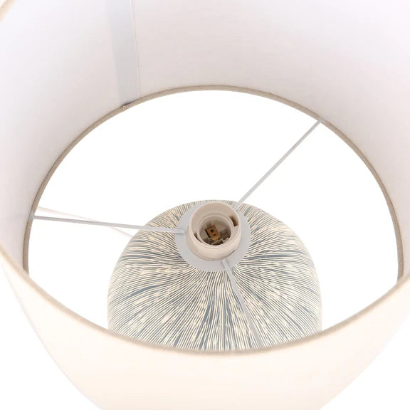 Zaya Table Lamp Blue & Linen