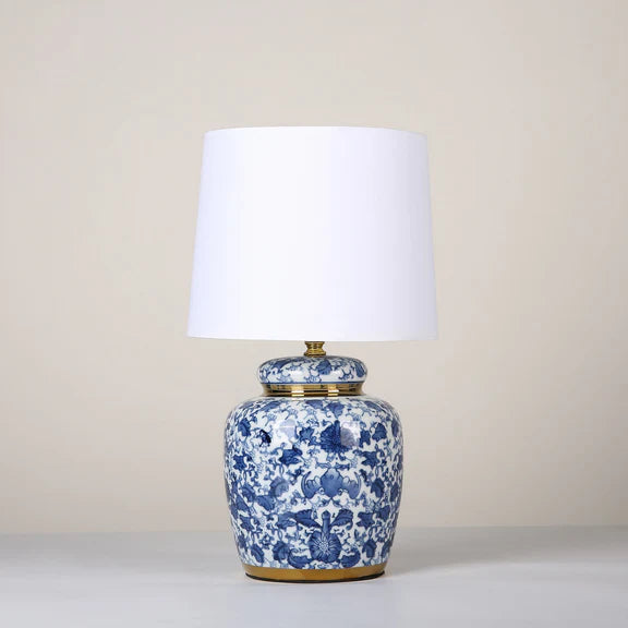 Keziah Table Lamp White & Blue
