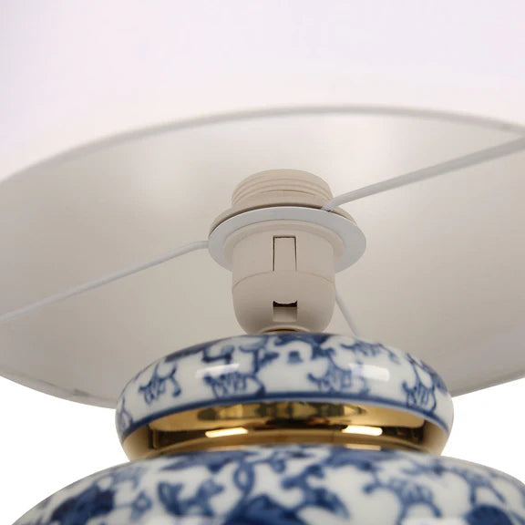 Keziah Table Lamp White & Blue