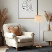 Arden Floor Lamp Brass & Ivory