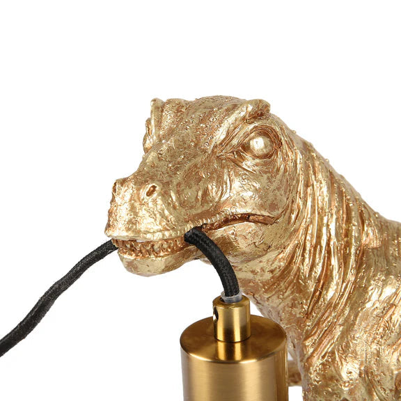 T-Rex Bite Resin Table Lamp Gold