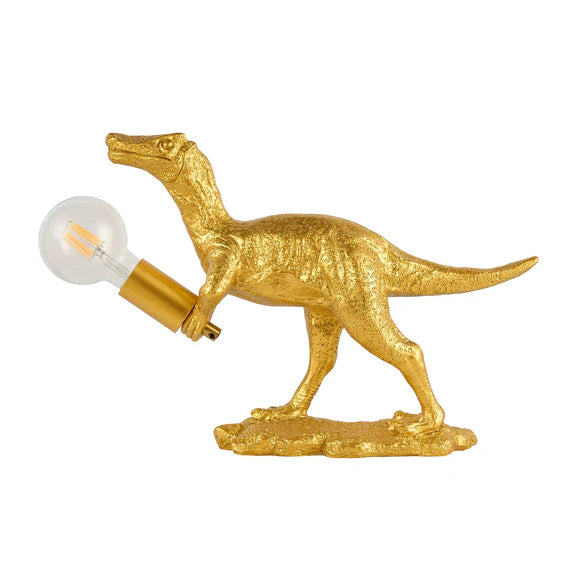 Velociraptor Grip Resin Table Lamp Gold