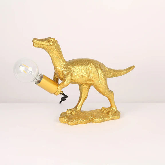 Velociraptor Grip Resin Table Lamp Gold