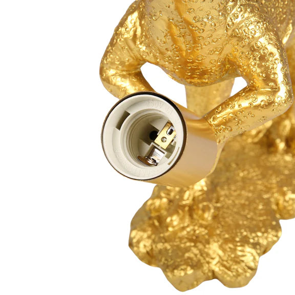 Velociraptor Grip Resin Table Lamp Gold