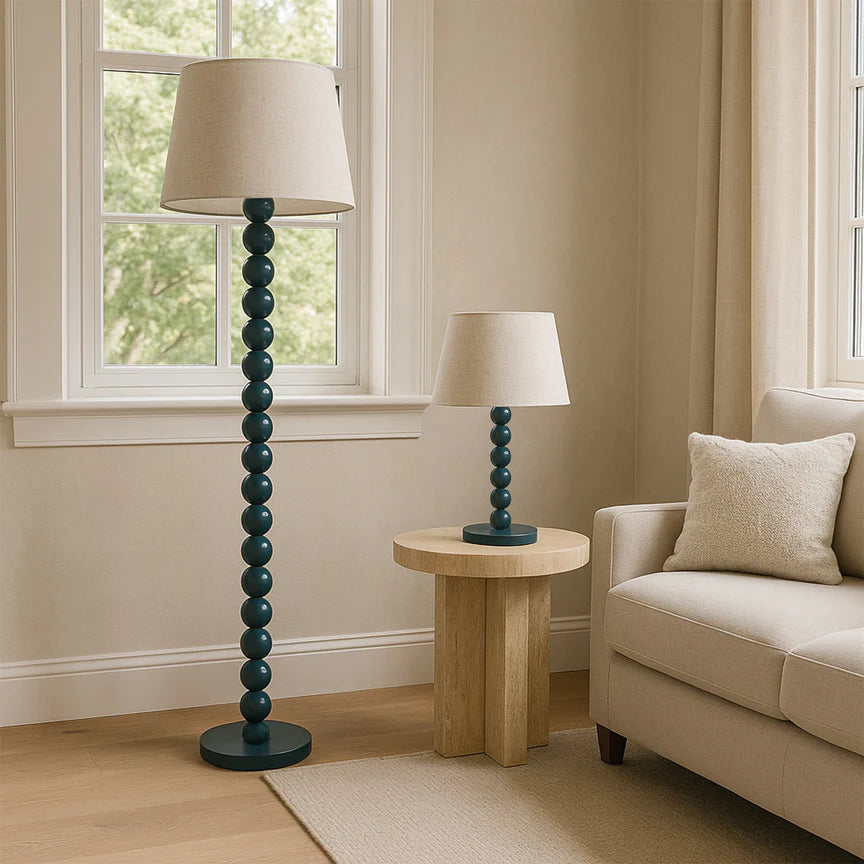 Pearl Orb Floor Lamp Cyan