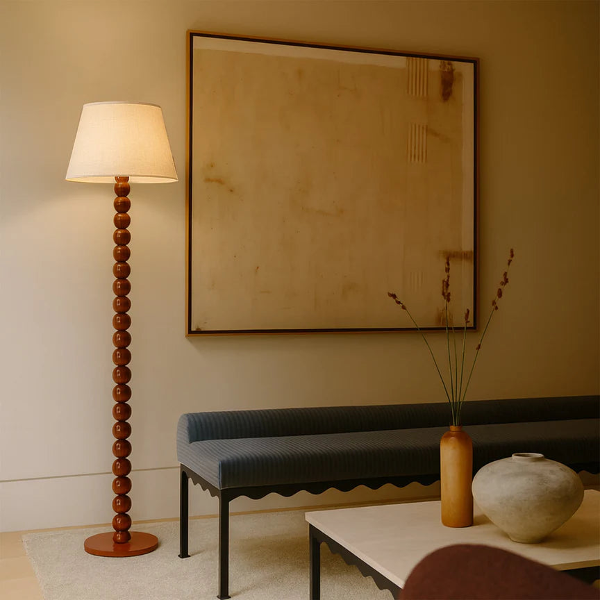 Pearl Orb Floor Lamp Rust
