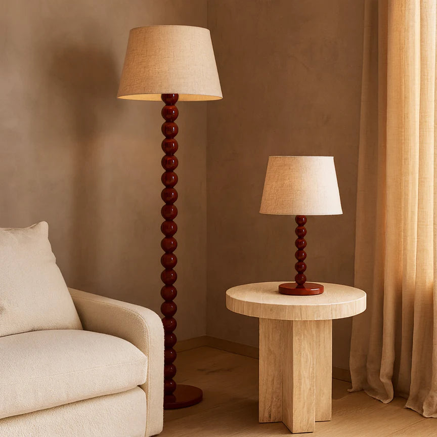 Pearl Orb Floor Lamp Rust
