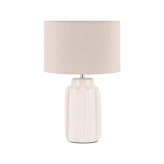 Luna Table Lamp Cream & Linen