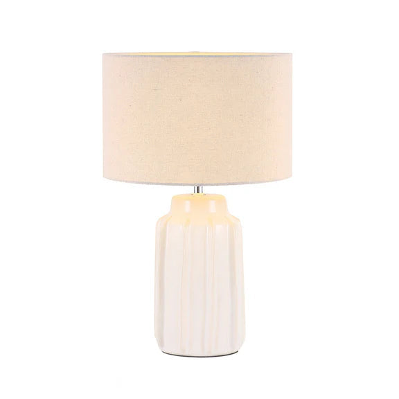 Luna Table Lamp Cream & Linen