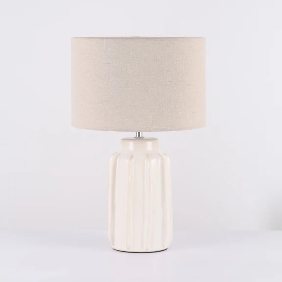 Luna Table Lamp Cream & Linen