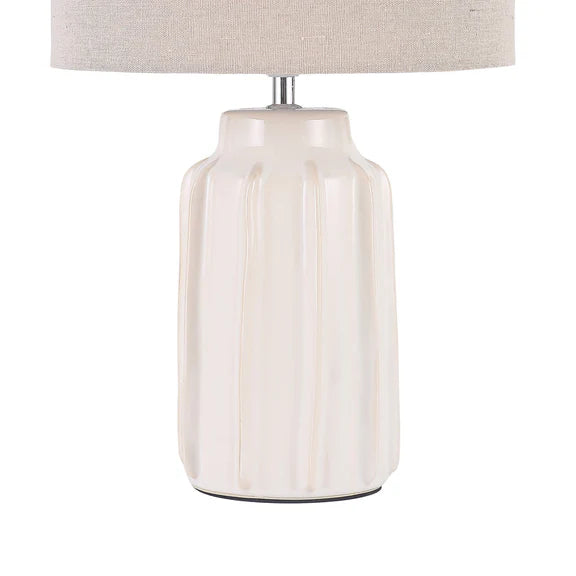 Luna Table Lamp Cream & Linen