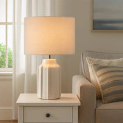 Luna Table Lamp Cream & Linen