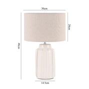 Luna Table Lamp Cream & Linen