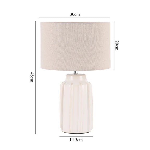 Luna Table Lamp Cream & Linen