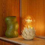 Lustre Artichoke Ceramic Table Lamp Ivory