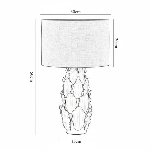 Layered Leaf Table Lamp Ivory & Linen