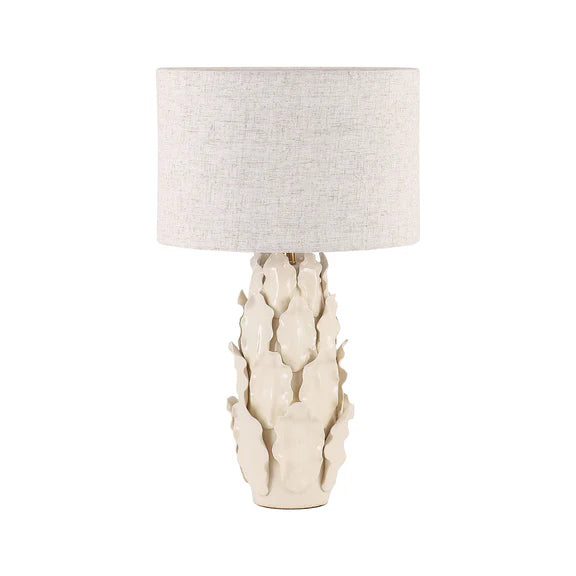 Layered Leaf Table Lamp Ivory & Linen