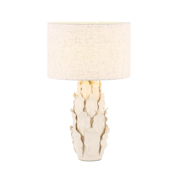 Layered Leaf Table Lamp Ivory & Linen