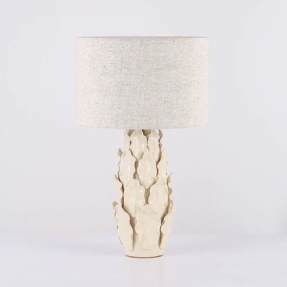 Layered Leaf Table Lamp Ivory & Linen