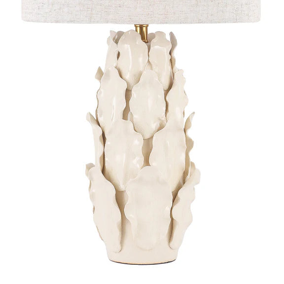 Layered Leaf Table Lamp Ivory & Linen
