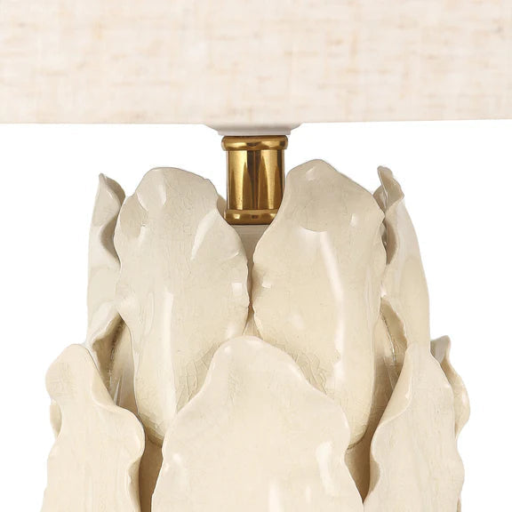 Layered Leaf Table Lamp Ivory & Linen