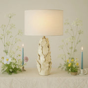 Layered Leaf Table Lamp Ivory & Linen