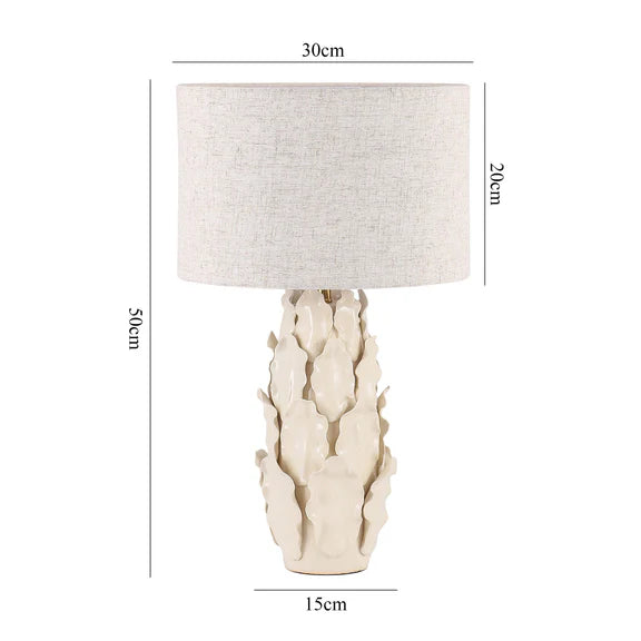 Layered Leaf Table Lamp Ivory & Linen
