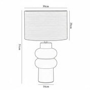 Isadora Table Lamp Matte White & Linen