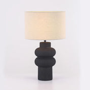 Isadora Table Lamp Matte Black & Linen