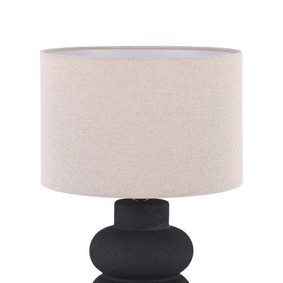 Isadora Table Lamp Matte Black & Linen