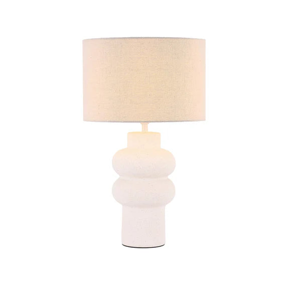 Isadora Table Lamp Matte White & Linen