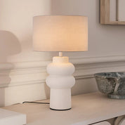 Isadora Table Lamp Matte White & Linen