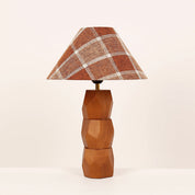 Helena Hand Faceted Plaid Shade Table Lamp  Brown