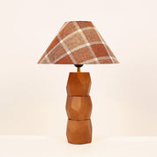 Helena Hand Faceted Plaid Shade Table Lamp  Brown