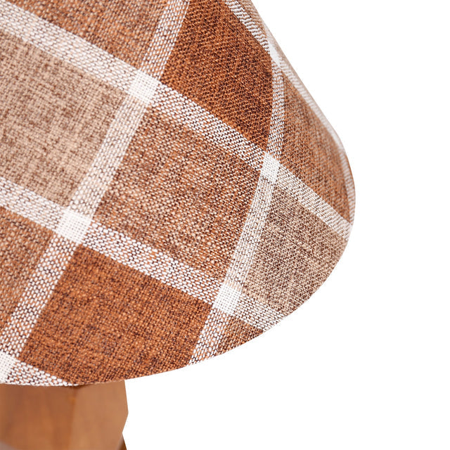 Helena Hand Faceted Plaid Shade Table Lamp  Brown