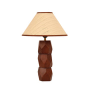 Helena Hand Faceted Woven Shade Table Lamp  Brown