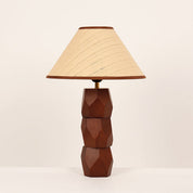 Helena Hand Faceted Woven Shade Table Lamp  Brown