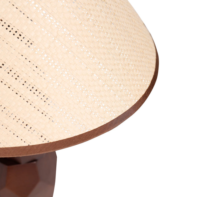 Helena Hand Faceted Woven Shade Table Lamp  Brown