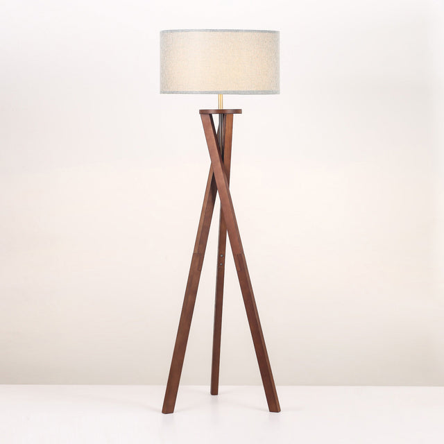 Easel Floor Lamp Walnut & Grey