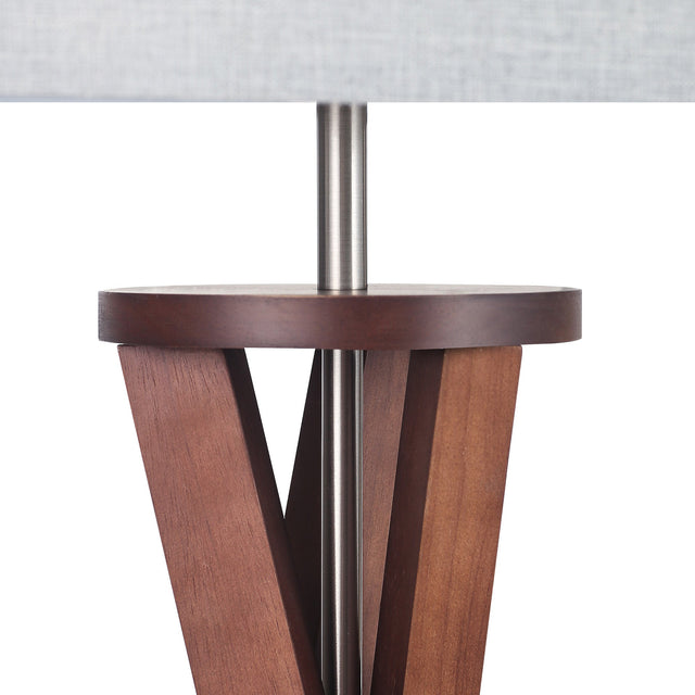 Easel Floor Lamp Walnut & Grey