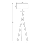 Easel Floor Lamp Walnut & Grey