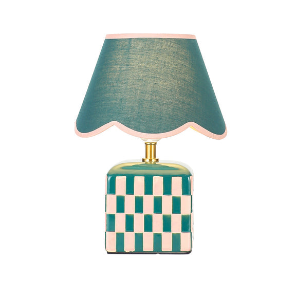 Valentina Table Lamp Dark Green & Pink