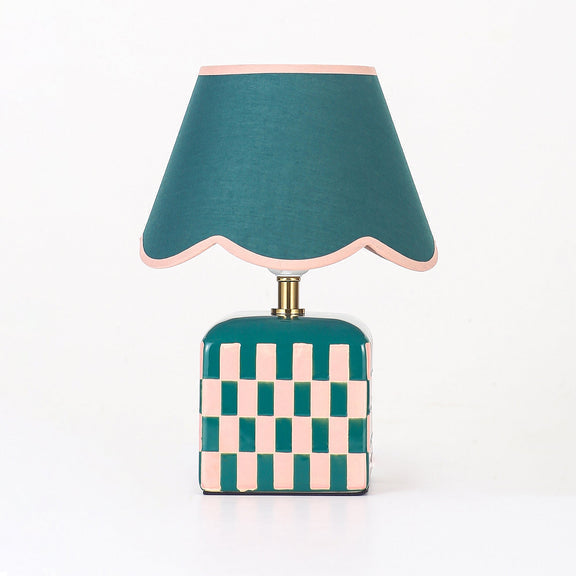 Valentina Table Lamp Dark Green & Pink