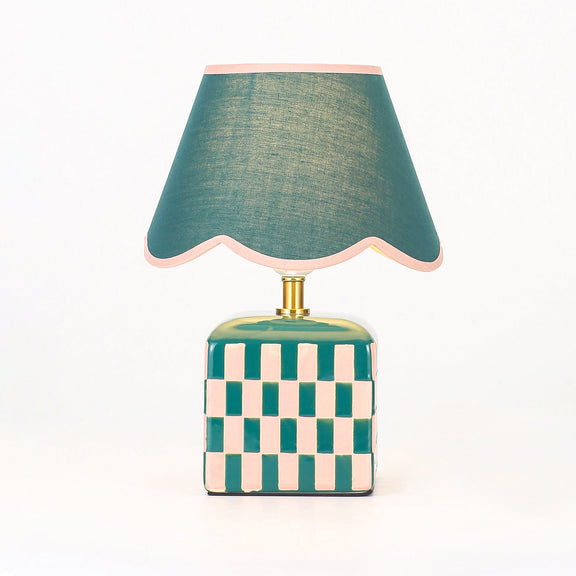 Valentina Table Lamp Dark Green & Pink