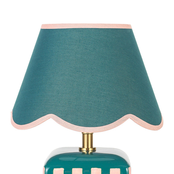 Valentina Table Lamp Dark Green & Pink