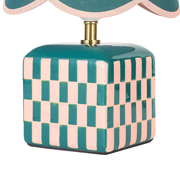 Valentina Table Lamp Dark Green & Pink