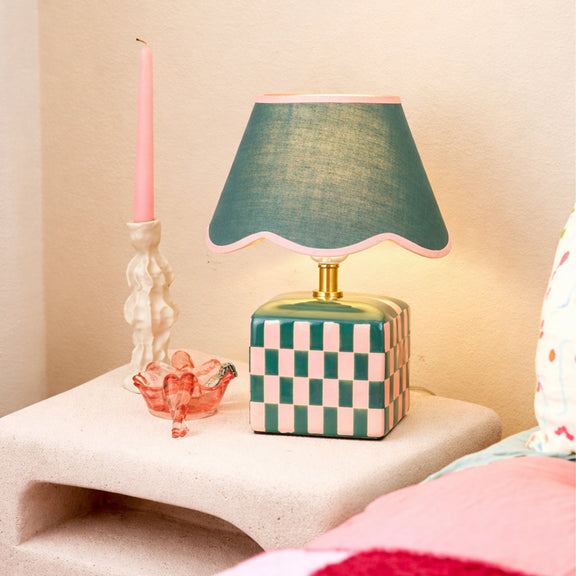 Valentina Table Lamp Dark Green & Pink