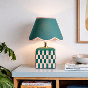 Valentina Table Lamp Dark Green & Pink