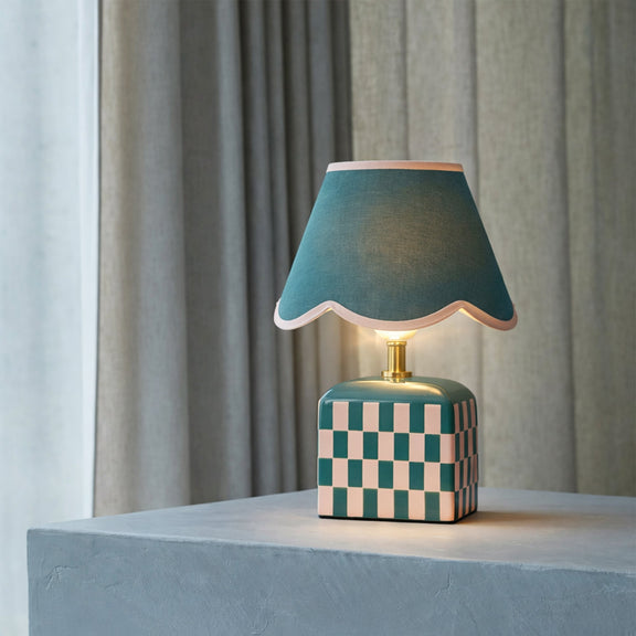 Valentina Table Lamp Dark Green & Pink