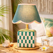 Valentina Table Lamp Dark Green & Pink